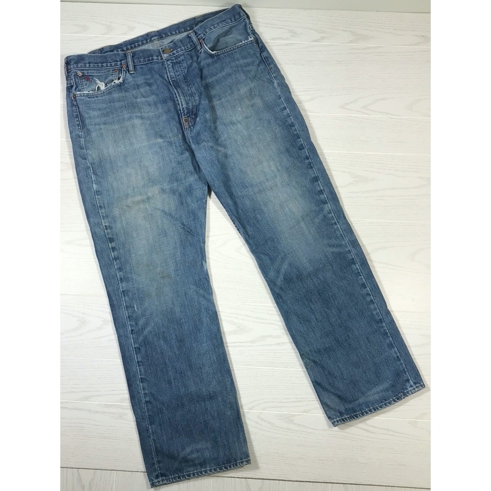 Polo Ralph Lauren Relaxed Jeans Men 40x32 Blue Vintage 67 Wide Leg Grunge Biker